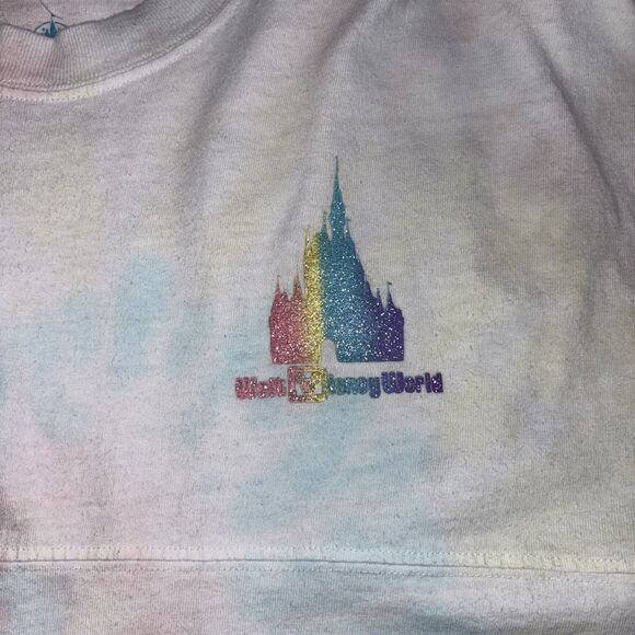 Walt Disney World Pastel Tie Dye Spirit Jersey Glittery Puff Letters Girls XL - Picture 2 of 11